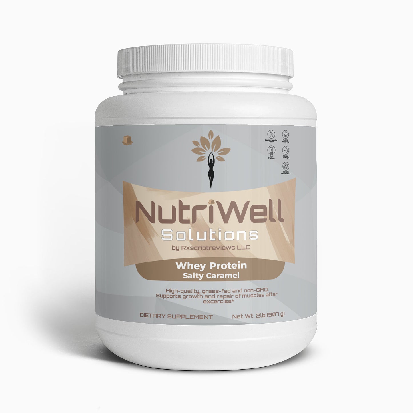 NutriWell Solutions' Whey Protein (Salty Caramel Flavor)